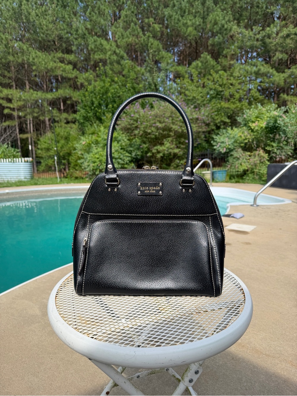 Kate Spade New York Wellesley Maeda Black Pebbled Leather Satchel